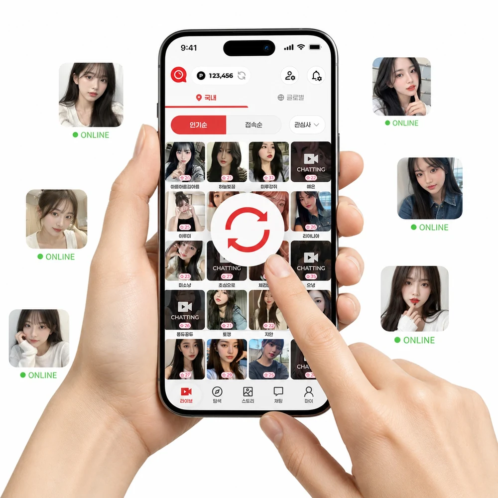 최근 접속한 회원 목록을 새로 고치는 화면