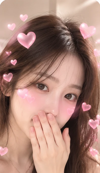 하트 뷰티 필터를 적용한 인물